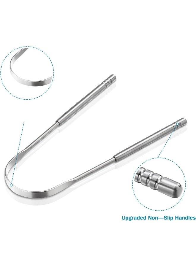 YLYL 3 PCS Metal Tongue Scraper, Tongue Scrapers for Adults, Stainless Steel Tounge Scrappers, Tounge Scraper, Portable Tongue Scrappers - Image 3